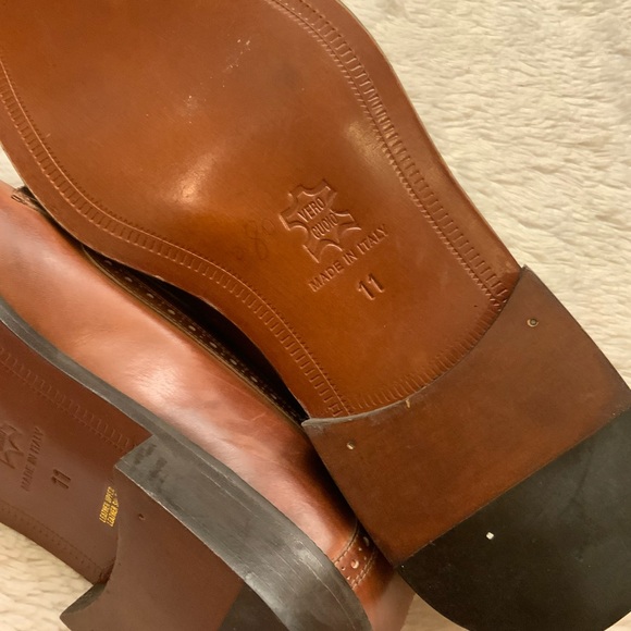 Panelli Men’s Brown Leather Cap-Toe Dress Shoes – Size 11 main image 5